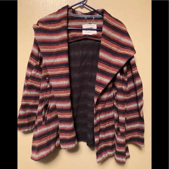 OBEY Propaganda Large Cotton Multicolor Stripped Hooded Jacket - Picture 1 of 7